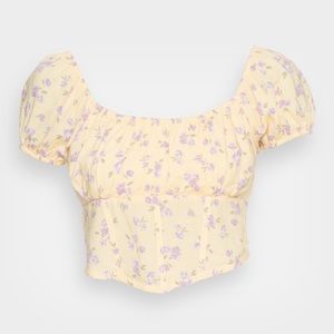 Hollister puff sleeve corset blouse